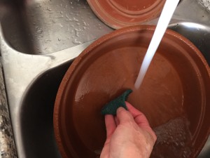 Perfect time of the year to give the clay pots a good cleaning before storing them away for the winter months. 
