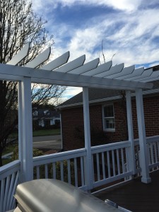 The new and improved arbor- this one made with PVC instead of wood- no more rotting!